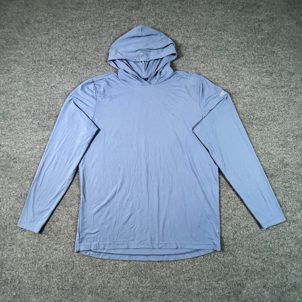 Asher Hoodie Men's 2XL Blue Cotton Running Training Workout Performance Stretch